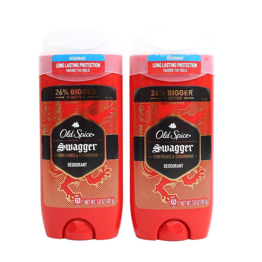 2 PACK Old Spice Swagger Scent Of Cedarwood Deodorant Aluminum Free 3.8 oz ea